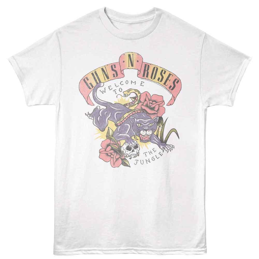 Guns N Roses Tattoo Style Jungle White T Shirt